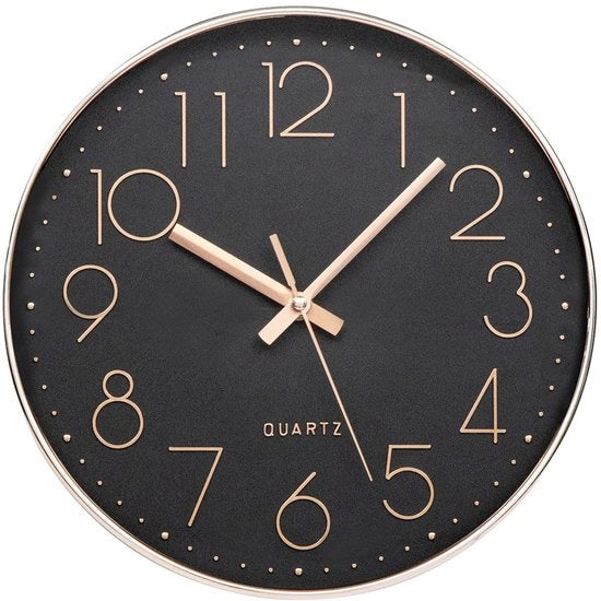 Orologio da Parete, stile, 30 cm, moderno, grande, funzionante a batterie, orologio da parete silenzioso, facile da leggere per camera, casa, cucina, camera da letto, ufficio, scuola