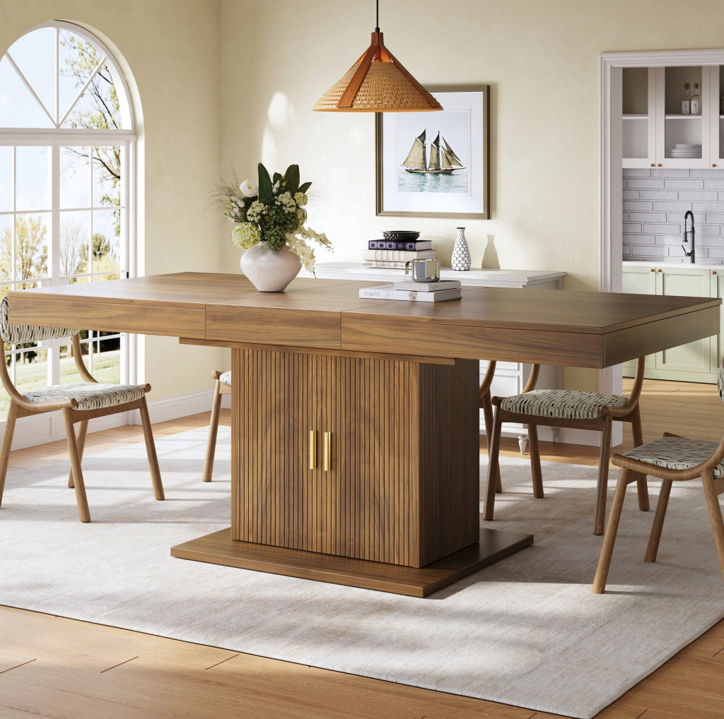 Tavolo da pranzo estensibile 140-180 cm con vano contenitore