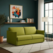 Severo, Divano Fisso 3 Posti Sfoderabile Made in Italy, 200x95 cm Verde