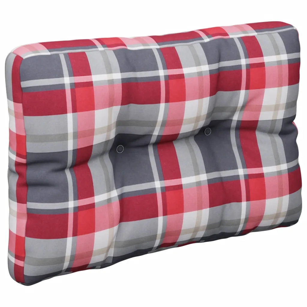 Cuscino per Pallet a Quadri Rossi 50x40x12 cm in Tessuto 360548