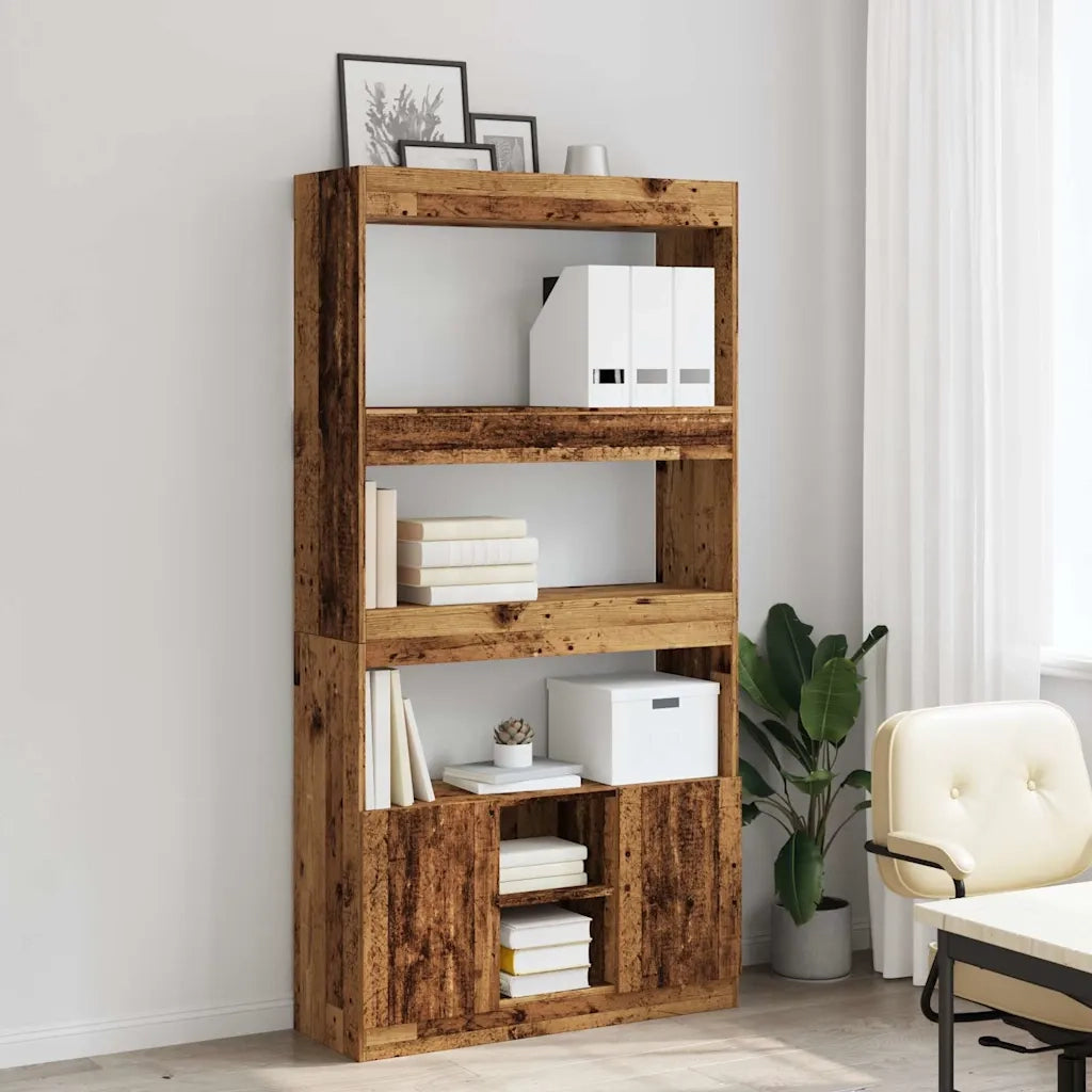 Credenza | Madia | Buffet da pranzo | Armadio da pranzo Legno Antico 92x33x180 cm in Legno Multistrato