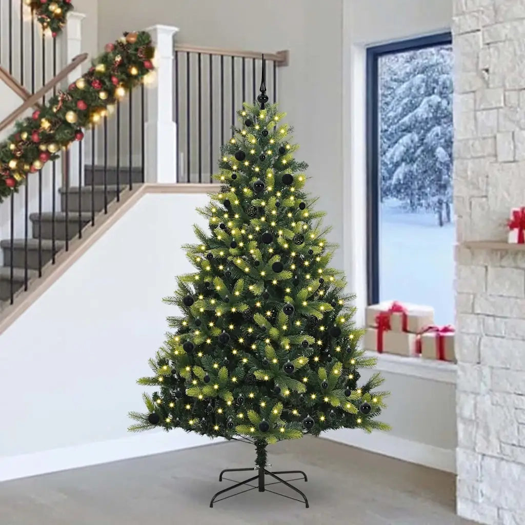 Albero di Natale | Decorazioni natalizie Artificiale a Cerniera con 300 LED 240 cm