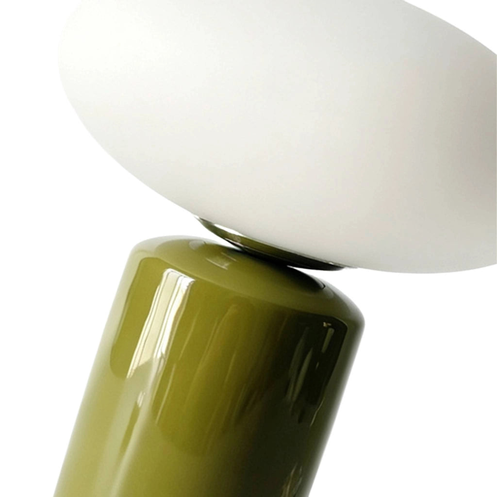 Lampada da tavolo per interni in ceramica e vetro, ø25,5 cm, verde