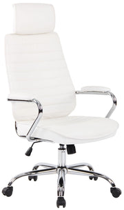 Sedia da ufficio Rako in vera pelle bianco