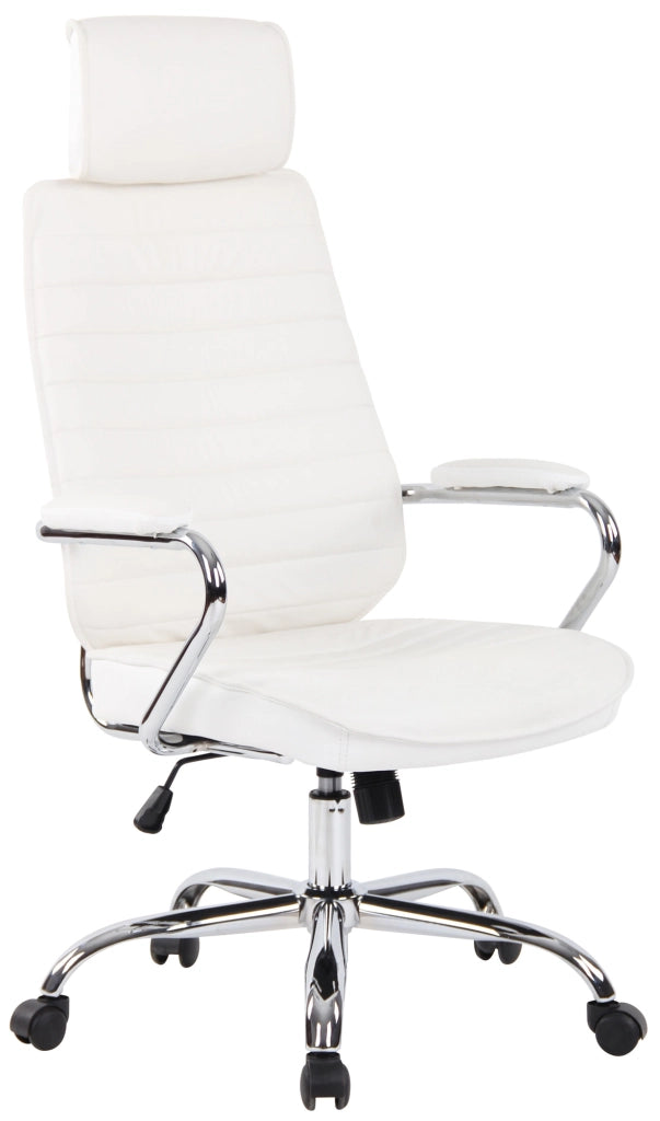 Sedia da ufficio Rako in vera pelle bianco