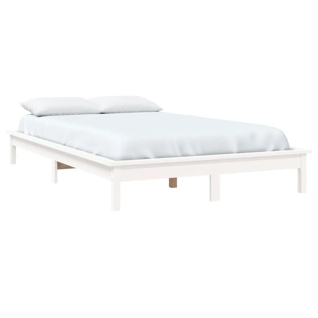 Letto matrimoniale | Letto per adulti | Giroletto Bianco 180x200 cm Super King Legno Massello di Pino