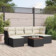 Set Divani da Giardino con Cuscini 7pz Nero Polyrattancod mxl 92588