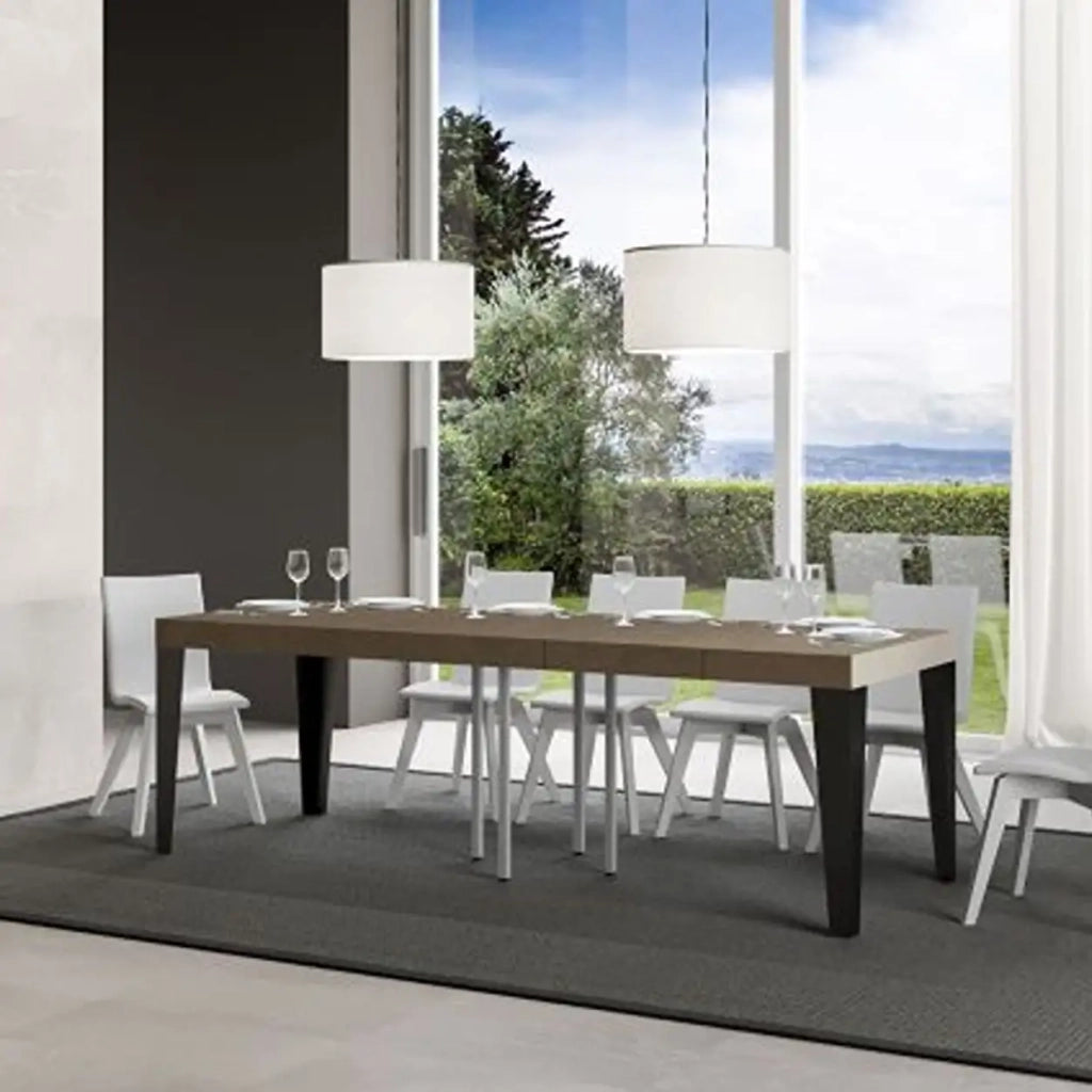 Tavolo allungabile 180/440x90 cm Flame tortora gambe antracite
