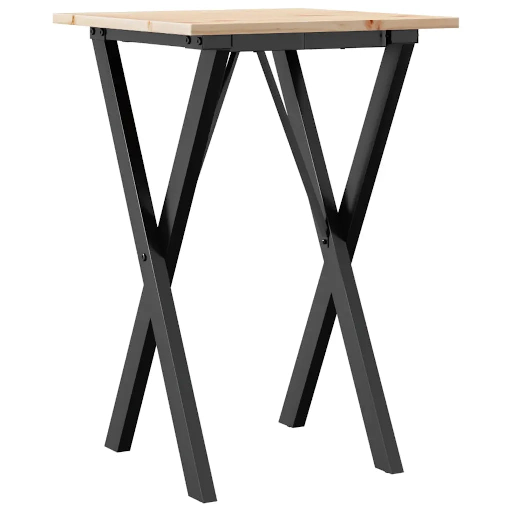 Tavolo da Pranzo Telaio a X 50x50x75 cm Legno Pino e Acciaio