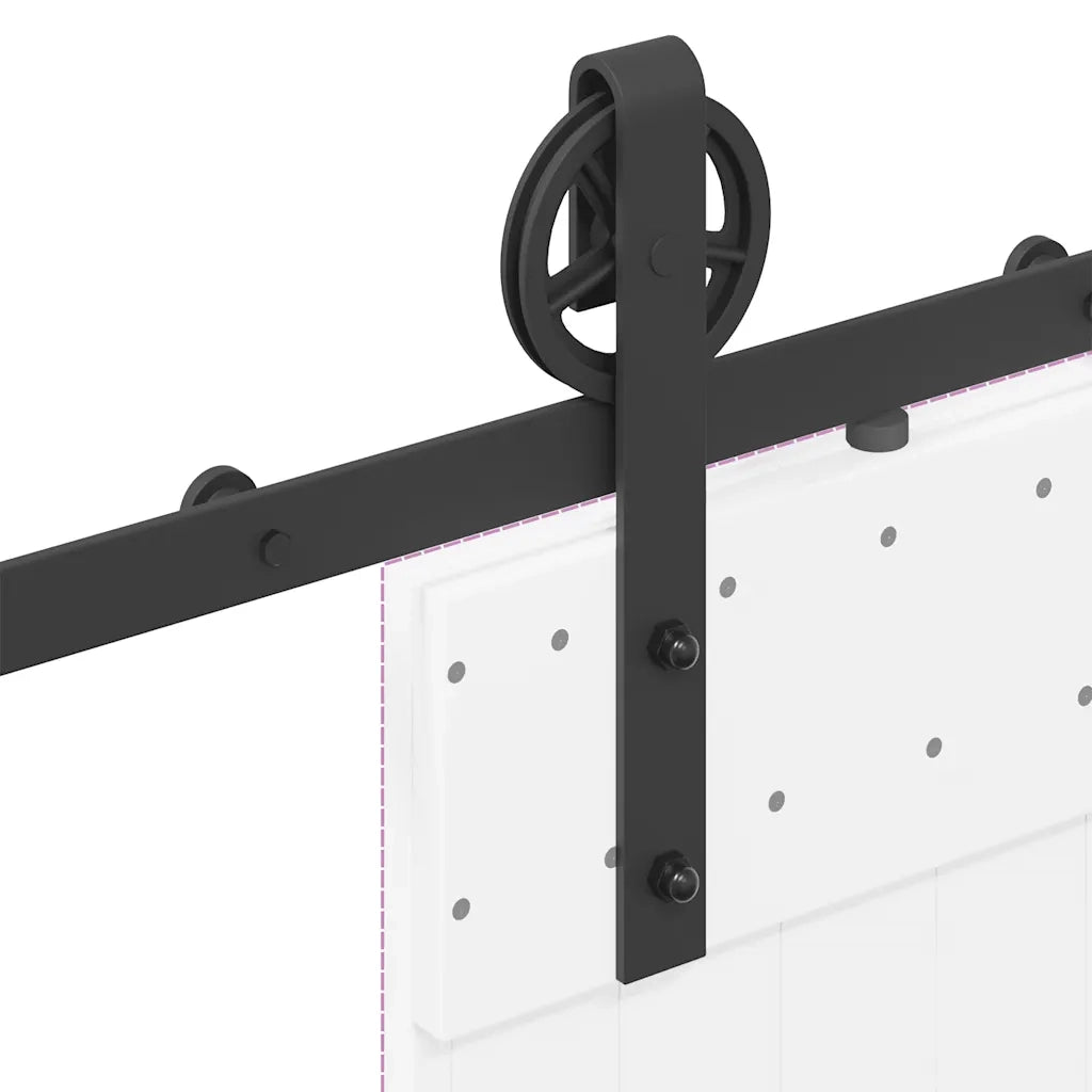 Kit di Binari per Porte Scorrevoli 183 cm Acciaio Nero CFW8026630