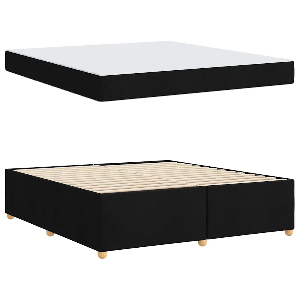 Struttura del letto con materasso Nero 180 x 200 cm Tessuto