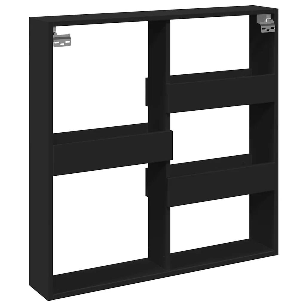 Armadietto a Muro | Mobile a Parete Nero 80x15x80 cm in Legno Multistrato