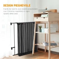 Cancellino per Cani Taglia Media Pieghevole e Modulabile in Metallo e Plastica, 123x102x90 cm, Nero