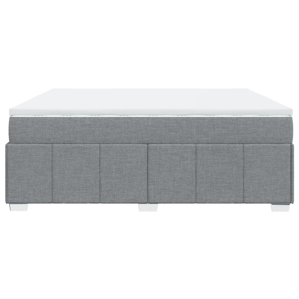 Giroletto a Molle con Materasso Grigio Chiaro 200x200cm Tessuto 3285498