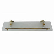 Trade Shop - Mensola In Vetro Satinato Bagno Con Reggimensola Acciaio Cromato Muro Oro 59430 -
