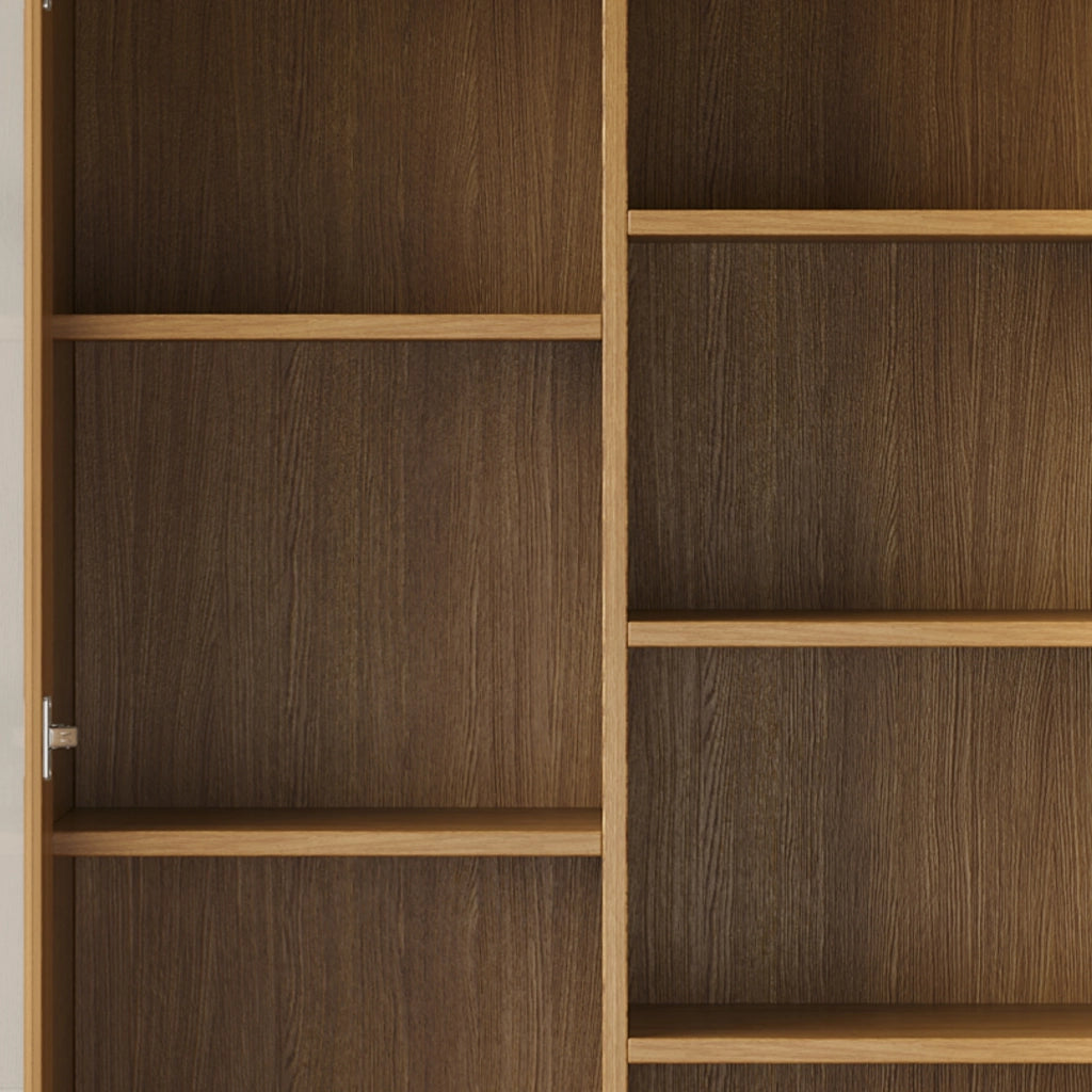 VETRINA 80x40x160 cm in MDF e vetro temperato, colore legno naturale