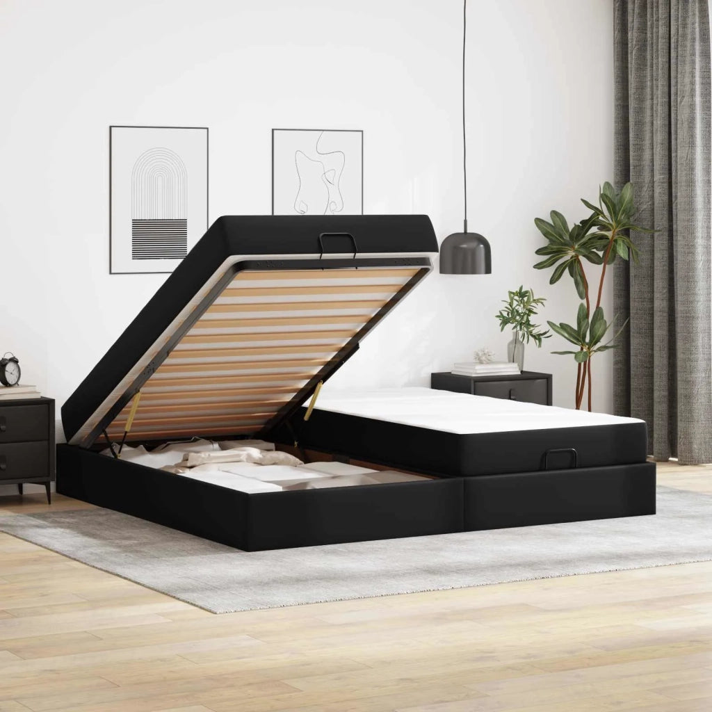 Struttura letto con materasso con materasso 2 pcs Nero PVC 3399441