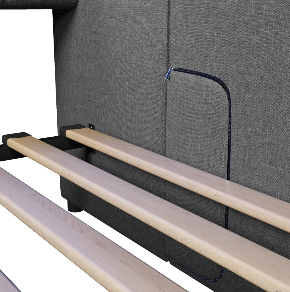 Letto estraibile multifunzionale 90 x 200 cm con USB, Type-C, LED e 2 cassetti