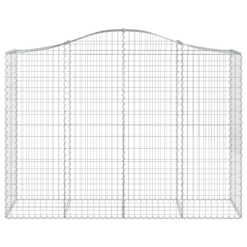Set di 2 gabbioni ad arco per recinzione gabbia o muro di contenimento 200 x 50 x 140/160 cm ferro zincato argento 02_0041348