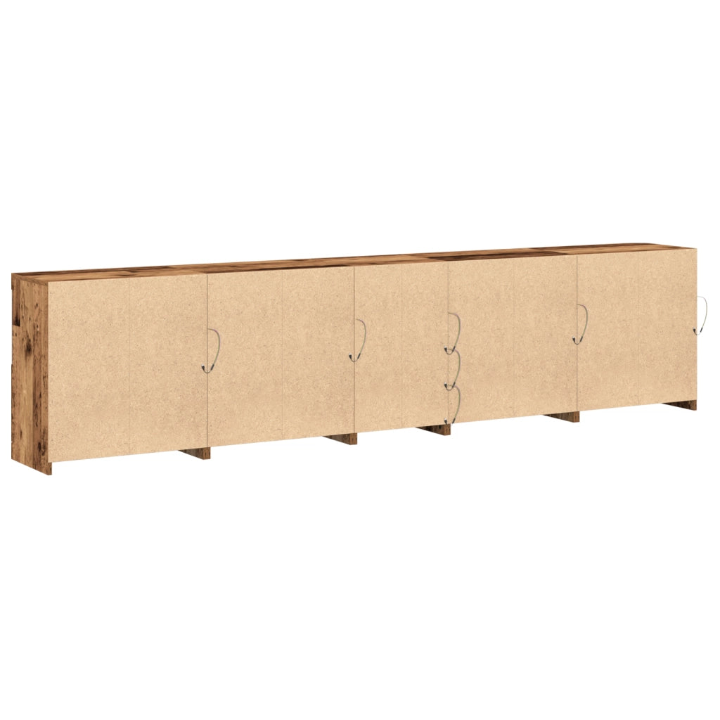 Credenza con luci LED Legno vecchio 283x37x67 cm Legno ingegnerizzato