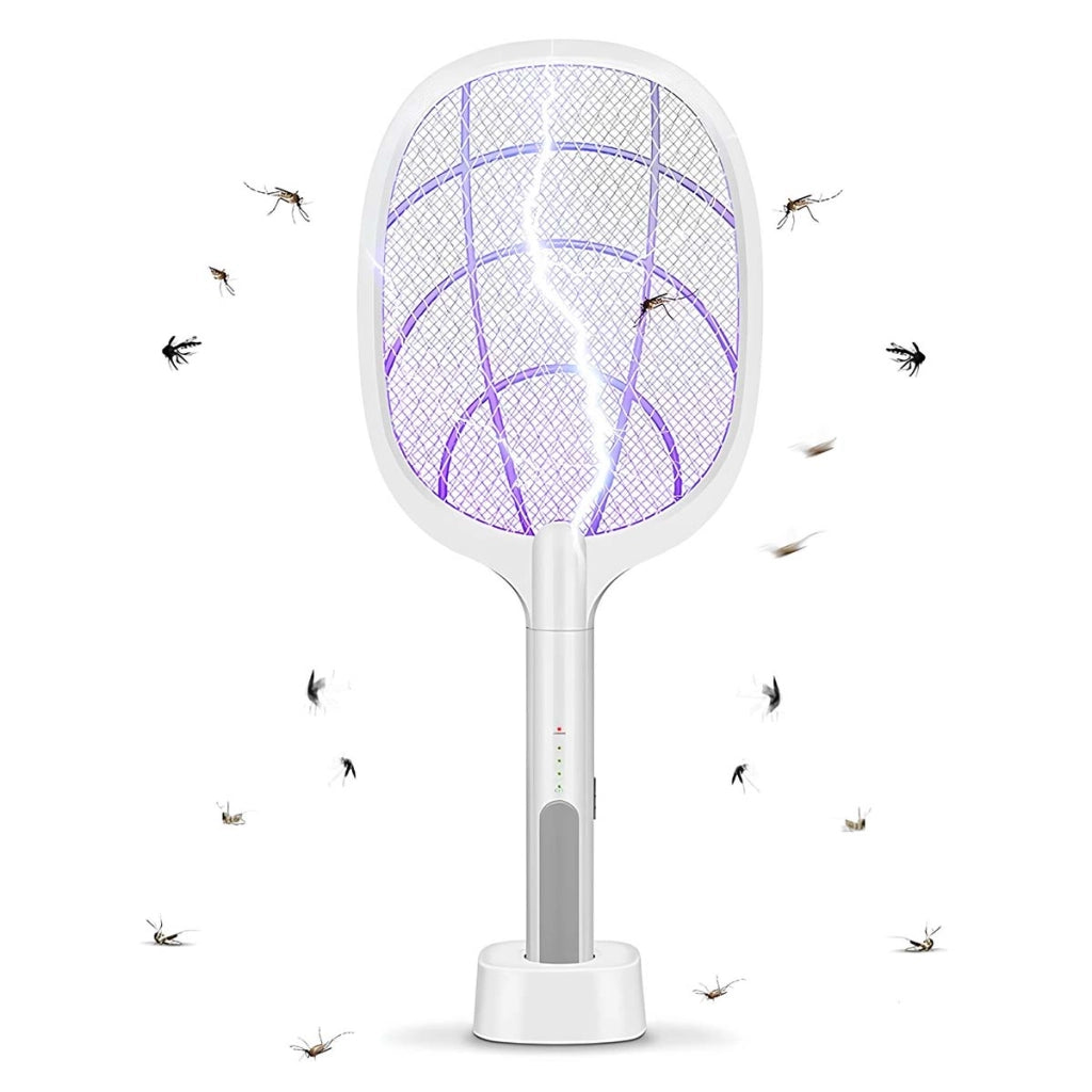 Racchetta Elettrica Anti-zanzare con Lampada UV 2 in 1 Bianco Avizar