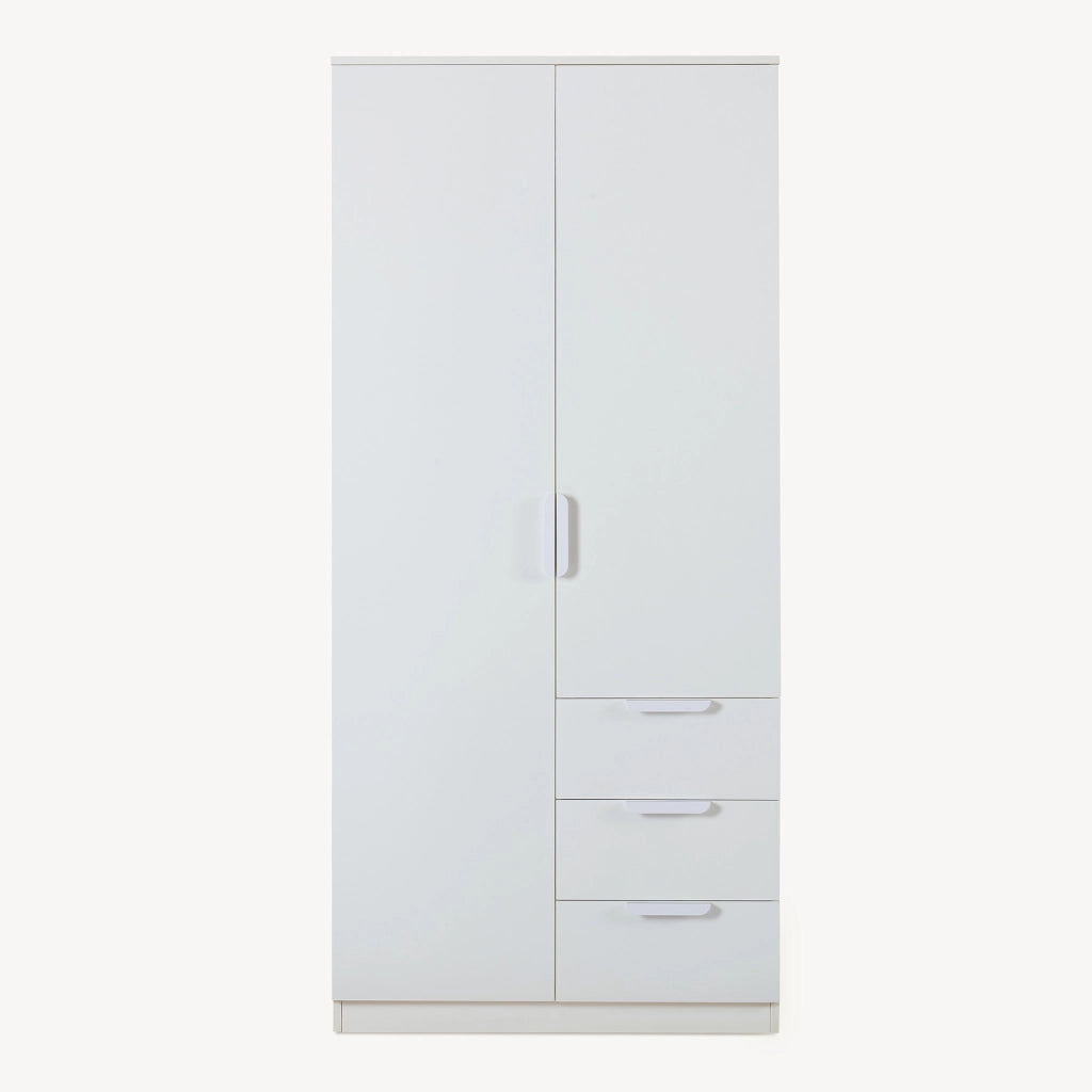 Armadio Guardaroba Eiselfing con Scomparti e Cassetti 176 x 80 x 52 cm Bianco [en.casa]