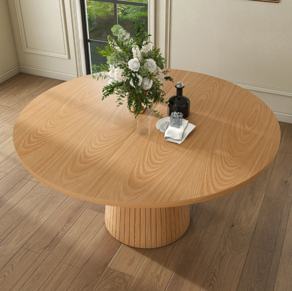 Tavolo da pranzo rotondo ?110 cm in MDF con impiallacciatura rovere; colore rovere