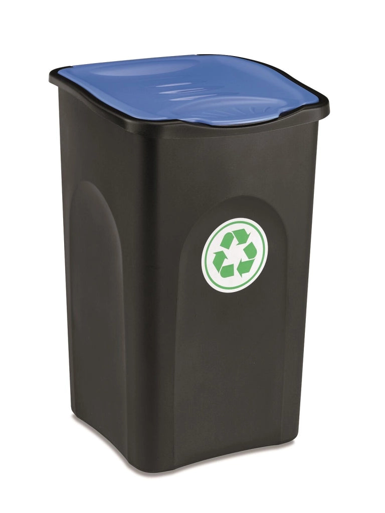 Stefanplast Pattumiera Ecogreen 37x37x56 50LT Nero/Blu