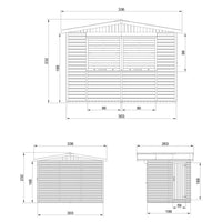 Chiosco in legno da giardino - 263 x 336 cm / 6 m2 - TIMBELA M150Z