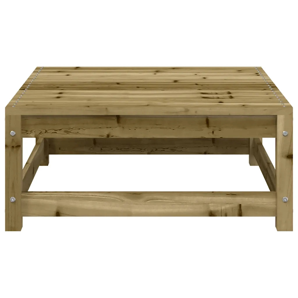 Divano Giardino Senza Braccioli con Poggiapiedi-Sofa da Giardino-Divanetto da esterno Pino Impregnato 217061