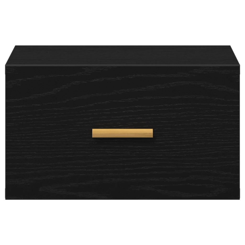 Cabinet da comodino a muro  Nero Rovere 35x35x20 cm