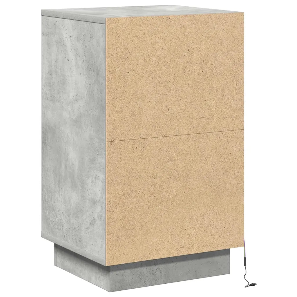 Comodino | Armadio da Notte | Mobiletto da notte con cassetto Grigio cemento 39 x 34,5 x 65 cm