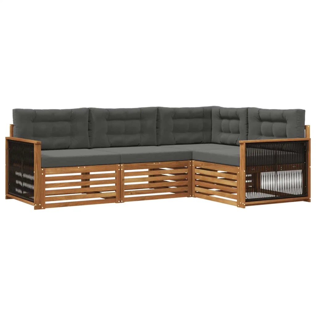 Set di divani da esterno 4 pz Naturale e Antracite 3383295