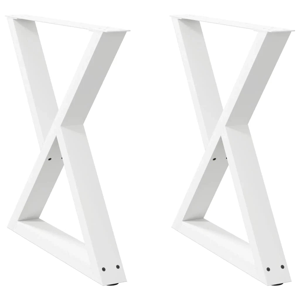 Set di 2 gambe moderne regolabili per tavolo da pranzo 70 x 72-73 cm in acciaio bianco 02_0057011