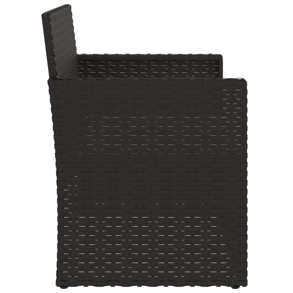 Panca da Giardino con Cuscini Nera 105 cm in Polyrattan 362316