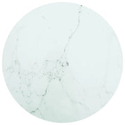 Piano per Tavolo Bianco Ã˜60x0,8 cm Vetro Temperato Design Marmo