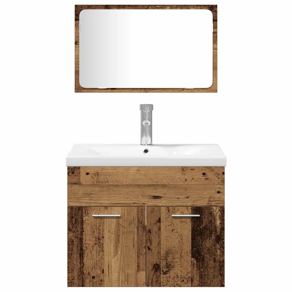 Set di mobili per il bagno 4 pcs Marrone Legno multistrato 3332580