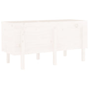 Fioriera | Cassetta per fiori | Vaso Rialzata da Giardino Bianca 121x50x57 cm Massello Pino