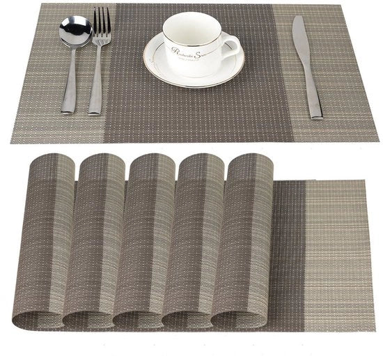 Placemats in PVC vetrificati - set da 6 - 45 cm x 30 cm - resistenti