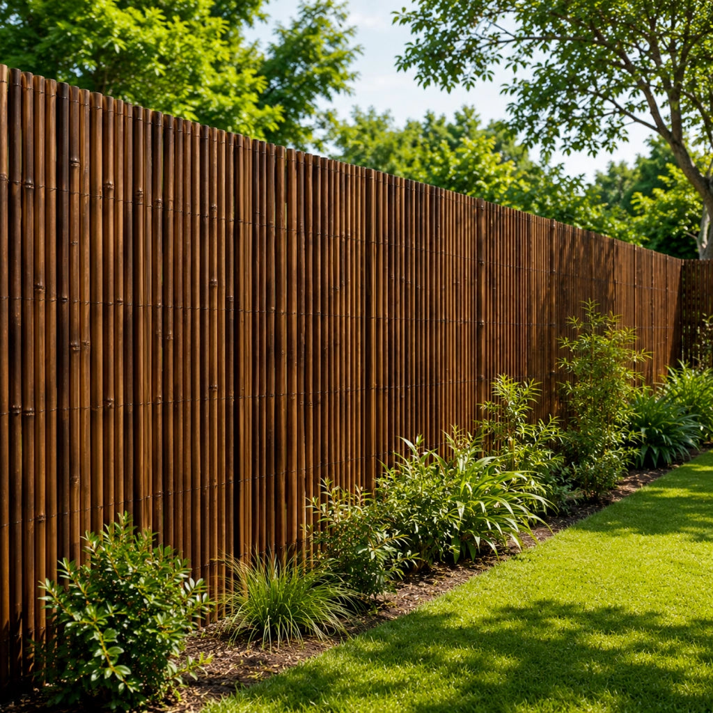 Arella in Bamboo Carbonizzato Ø 20-30 mm Recinzione Frangivista Premium da Giardino e Balcone Piscina Schermo Privacy Esterno Resistente alle Intemperie 200 x 250 cm Marrone Scuro