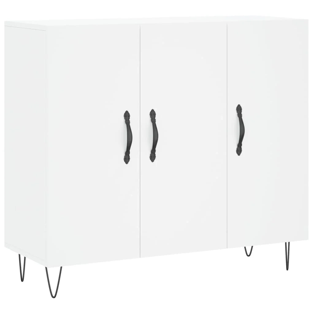 Buffet credenza cassettiera armadio mobile contenitore organizer per cucina soggiorno salotto 90 x 34 x 80 cm legno ingegnerizzato bianco 02_0030533