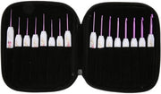 Set di uncini ergonomico 16 pezzi - Set di uncini da 1 mm a 6 mm - Organizzatore di uncini - Maniglia comoda - Adatto per principianti e appassionati