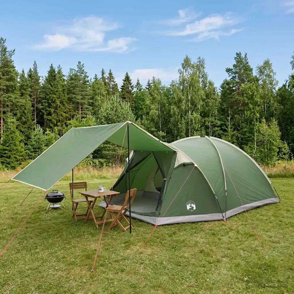 Tenda Capanna con tetto Verde 6 persone Poliestere e Acciaio 42028583