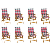 Sedie da Giardino Pieghevoli con Cuscini 8 pz Massello Acacia cod mxl 58243