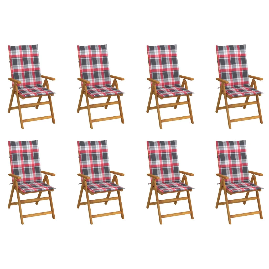 Sedie da Giardino Pieghevoli con Cuscini 8 pz Massello Acacia cod mxl 58243