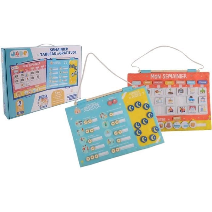 Calendario settimanale della gratitudine per bambini - GIADA - Montessori - Gioco educativo - Umore - Sonno - Gioco per bambini - Design francese