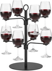 Torrino per 8 bicchieri per cocktail Aperol, albero per cocktail in vetro nero per feste e regali