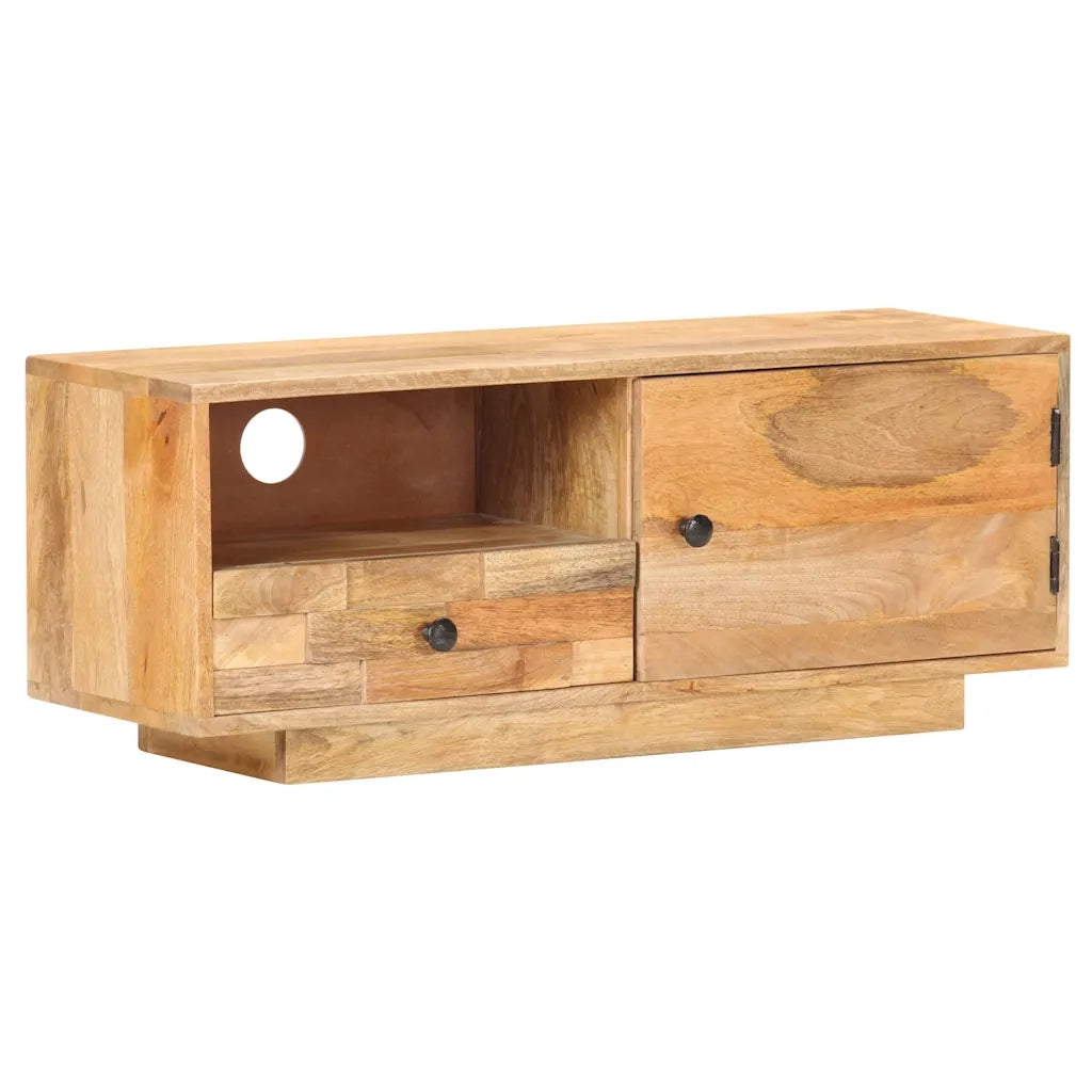 Mobile Porta TV-Credenza per TV 90x30x35 cm in Legno Massello di Mango