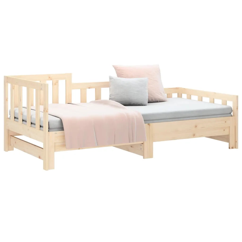 Dormeuse Estraibile 2x(90x190) cm Legno Massello di Pino