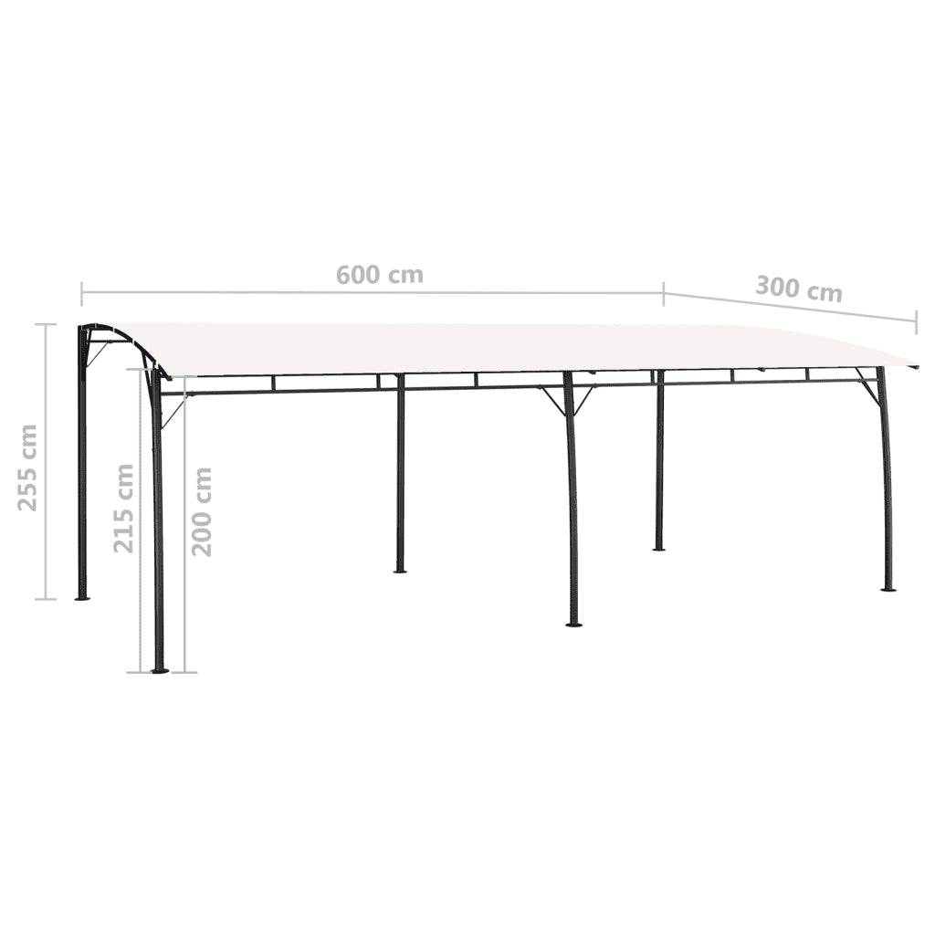 Tenda Parasole da Giardino 6x3x2,55 m Crema 47977